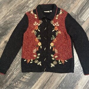 Vintage 90s Cardigan Sweater Grannycore Toggle Buttons Women’s Petite Small